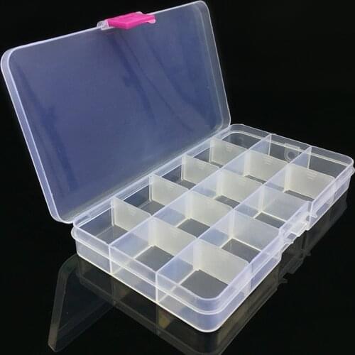 15 cases Lure box fishing gear hooks accessories tool box 17.5*10.2*2.2cm storage electronic component plastic parts boxes