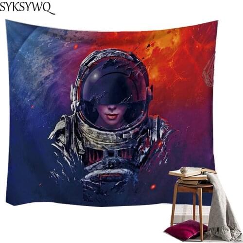 Woman astronaut wall hanging tapestry home living room decor blanket wall carpet wall cloth