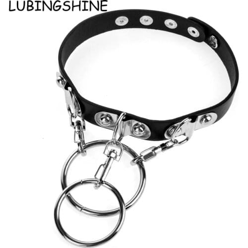 Vintage Punk Leather Choker Collar for Women Girl Studded Gothic Punk Silver Color Chain Harajuku Collars Sexy Jewelry