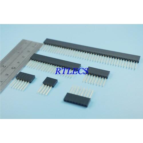0.100 in 1x4 P 4 6 8 20 40 Pin 2.54 mm Female Header Single Row Vertical Through Hole Tail Length 11.5 mm For PC104 application