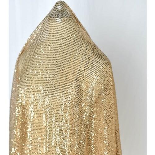 1Meter Sequin Drape Gold Dress Fabric Dress Handmade DIY Stage Background Fabric