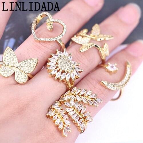 10Pcs New Design Fashion cz ring, adjustable plated mix shape cubic zircon ring,popular jewelry