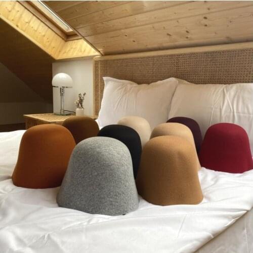 202107-2508644 new solid Felt Classic Street Easy to match lady bucket cap men women leisure hat