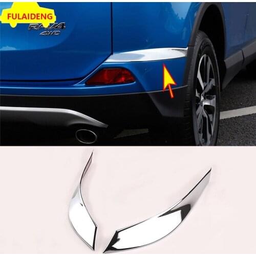 2pcs For Toyota RAV4 2016-2018 ABS Chrome Rear Tail Corner Bumper Protector cover Trim Car Styling Accessories