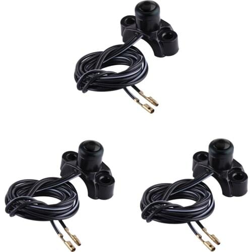 3Pcs 7/8' 22mm Handlebar Engine Kill Stop Start Button Switch Black
