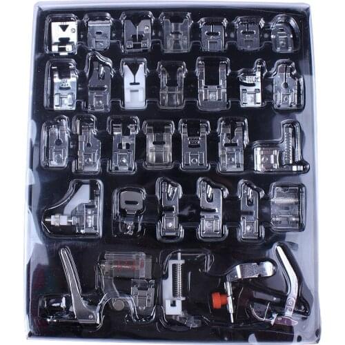 32pcs Mini Domestic Sewing Machine Braiding Blind Stitch Darning Presser Foot Feet Kit Set For Brother Singer Janome(front )