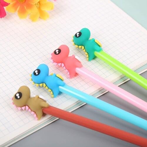 40 pcs Creative Stationery Dinosaur Gel Gel Head Cute Cartoon Learning Office Water-based Sign Pen Kawaii School Supplies