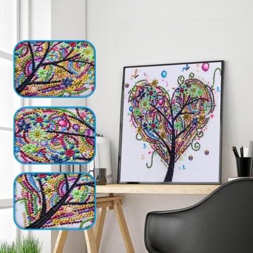 Love Tree Diamond Embroidery Flowers Tree plant 5D Special Shaped Diamond Painting Needlework Rhinestone Crystal Painting