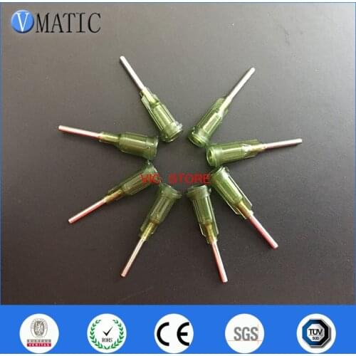 Free Shipping 100Pcs/Lot 14G 0.5'' Stainless Steel Tip Olive Color Screw Needle Glue Dispensing Needle Tips 1/2 Inch