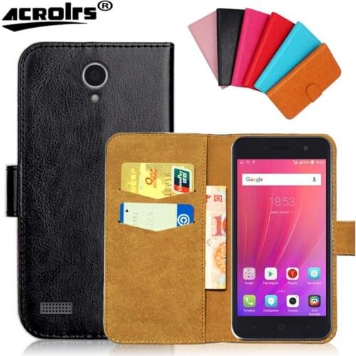 ZTE Blade A520 Case 5" 6 Colors Flip Wallet Cases For ZTE Blade A520 Soft Exclusive Leather Phone Cover Bag Black