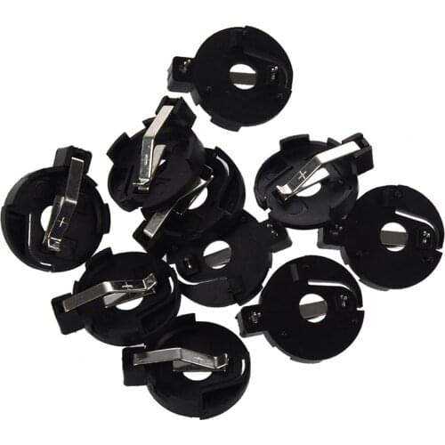 CR2016 2025 2032 Coin Cell Button Battery Holder Socket Black 10 Pcs