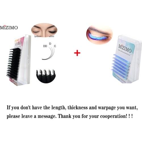 Color And Black Make-up Tools For Natural Softness And Extension Of Grafted False Eyelashes (Length 8-13mm, Warpage C,D)