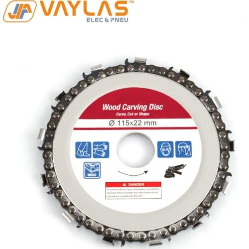 115x22mm Woodworking Chain Plate Chain Saw Blade For Angle Grinder Cutting Slotted Chainsaw Wood Carving Disc High Speed Steel
