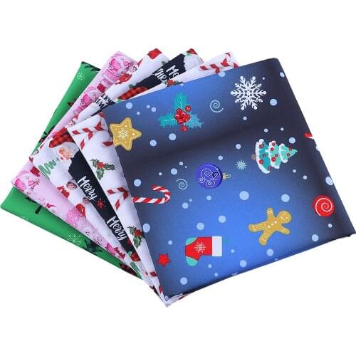 Diy 50*140cm Polyester Christmas Polyester Cotton Fabric DIY Tissue Bedding Home Textile Sewing Doll Fabric High Breathable