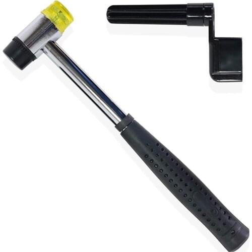 Double Headed Mallet with Dual Faced Detachable Replacement Heads Complete with Bass Guitar Ukulele String Winder