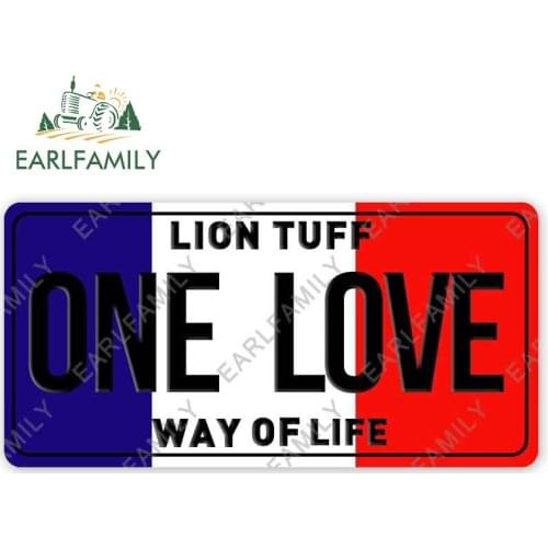 EARLFAMILY 13cm x 6.5cm for One Love France License Plate Car Stickers Surfboard Decals Scratch-Proof Vinyl Car Door Protector
