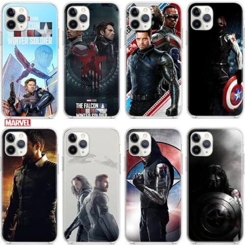 Falcon Winter Soldier For Apple iPhone 12 11 Pro Max mini XS Max XR X 8 7 6 6S Plus 5S SE 2020 Transparent Phone Case