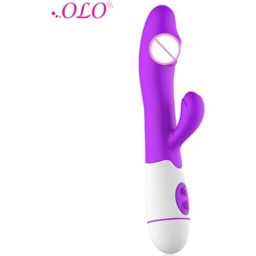 OLO Dildo Rabbit Vibrator Dual Vibrating G-spot Clitoris Stimulation Female Masturbator Anal Massage Erotic Sex Toys