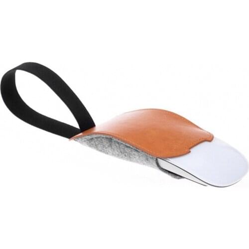 PU Leather Felt Mouse Pouch Case Dust Cover Mice Storage Bag for Magic Mouse 2