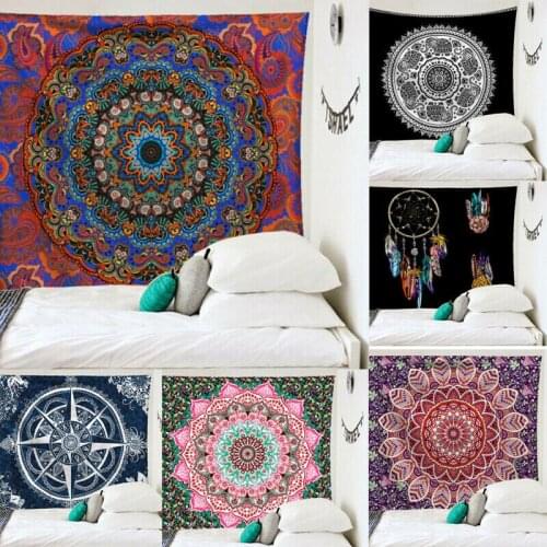 Faroot Mandala Tapestry Fabric Indian Throw Boho Wall Hanging Hippie Cover Bedspread Mandala series tapestry 95x73 cm (brushed)