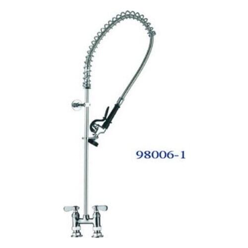 Deck Mount Chrome Kitchen Faucet Pull Out Sprayer High Pressure Mixer Tap