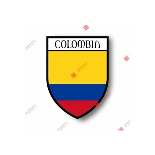 Interesting Stickers Decal Souvenir Vinyl Car Shield City Flag World Crest Colombia Motorcycle Decals