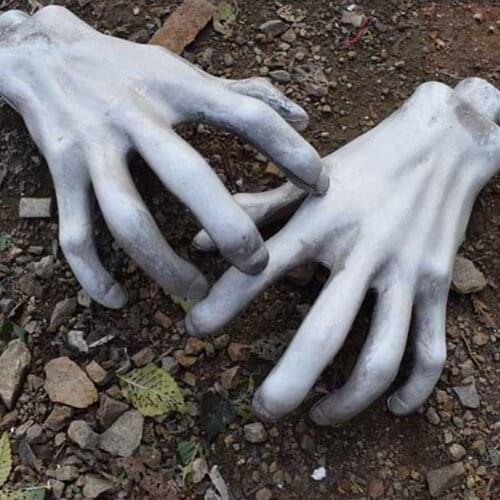 2Pcs Artificial Creepy Plastic Hands Bar Haunted House Decoration Halloween Prop Fake Hands Halloween Decoration Halloween Bar