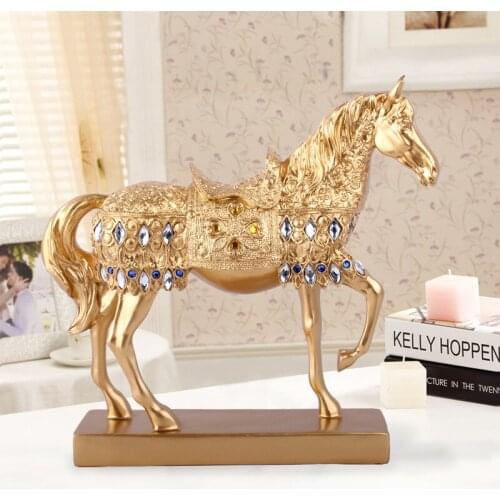 Resin Crafts European antique silver horse Home decoration wine tasting Cabinet decorative Decoration Creative Gifts