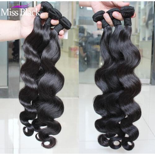 Malaysian Natural Black Body Wave Cheap 1/3/4 Bundle Deals 100% Human Hair Extension Remy Double Drawn Weave For Black Women