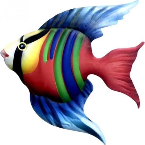 Office Porch Bedroom Indoor Outdoor Metal Fish Wall Hanging Home Decor Balcony Easy Install Art Sculpture Wrought Iron Craft