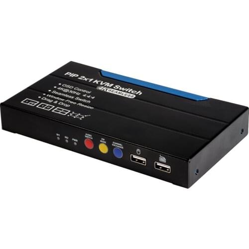 MiraBox 4K PIP 2x1 Seamless KVM Switch Support Window Free Resize Drap and Drop Suit for Work From Home SOHO Office