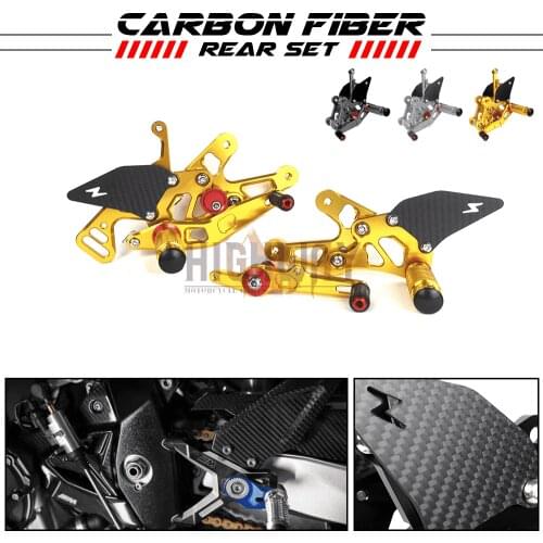 Motorcycle CNC & Carbon Fiber Footrest Rear Sets Adjustable Rearset Foot Pegs for BMW S1000RR S 1000 RR 2015-2018