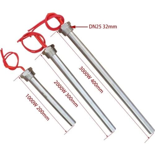 220v Heating Element Stainless Steel Cartridge Heater with 1"(32mm) Thread Immersion Water Heater 1kw/2kw/3kw