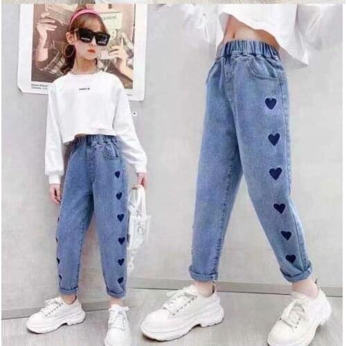 New Spring Autumn Summer Kids Clothing Casual Jeans Pants, Childrens Clothing Baby Girls Denim Pants Girls' Jeans 3-12 Years