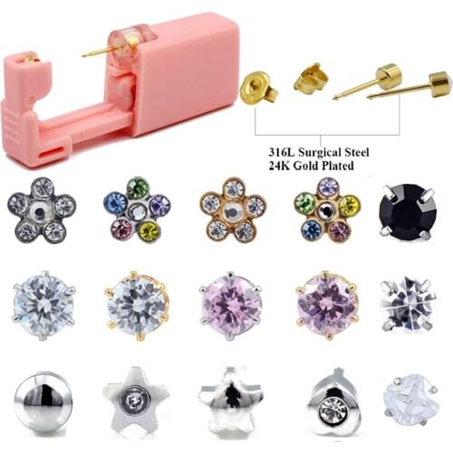 1Unit More Safe Even Charming Dolphin Mishu 316L Stainless Steel Sterlised Disposable Safety Ear Piercing Device Piercer Tool