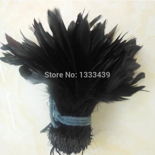 Wholesale natural 50pcs/lot black Beautiful Rooster feathers 12.5-20cm/ 5-8'' do it yourself party decorations Accessories