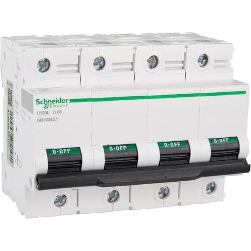 Original export AC 4P C curve 63A 400V C120L small circuit breaker air switch 50 / 60Hz A9N19835