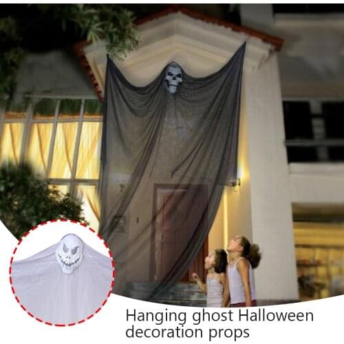Hanging Flying Gauze Ghost Decorations With Scary Creepy Voice, Upgraded Haunted House Toy For Indoor Outdoor Garden Lawn Party