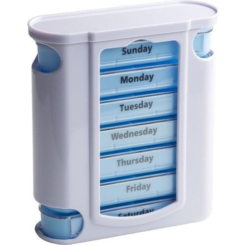 Portable 28 Grids Container Organizer Medicine Weekly Storage Pill 7 Day Tablet Sorter Box Case