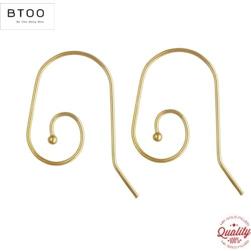 14K Gold Filled Interchangeable Ball End Ear Wire 0.66mm Gold Ear Wire for Jewelry Making Handmde Earrings Accessories DIY