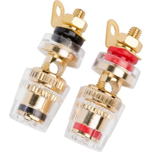 Banana Plug Connectors Jack Socket Binding Post For 4mm Amplifier Speaker Terminal Board Audio Adapter Gold Plated 33mm Length