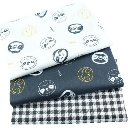 Sloth Cotton Cartoon Twill Fabric For Quilting ,Kids Patchwork Cloth,DIY Sewing Fat Quarters Material Fabric For Children Baby