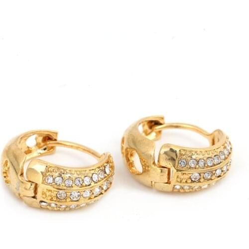 Earrings For Women Gold Color Hoop Earrings Arab Middle East African Brazilian Rhinestone Jewelry