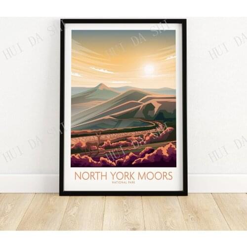 North York Moors Print | National Park Poster | England Travel Poster | Nature Print Wall Art | Home Decor Yorkshire Gift