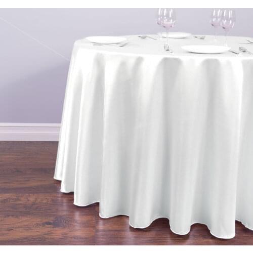 Hot Wedding Party Favor Round Table Cloth Cover White Red Multi Color Home Dining Room Solid Black Satin Tablecloth for Table