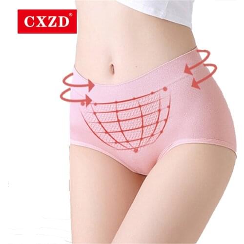CXZD Womens Pants Underwear Honeycomb High Waist Pure Cotton Breathable Lingerie Seamless Body Shaper Briefs Plus Size