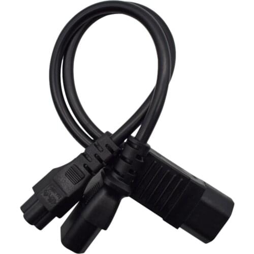 Power Extension Cord, C14 to C13+C5 Product Word Male to Product Letter Head + Plum Blossom Female Power Cord for PC