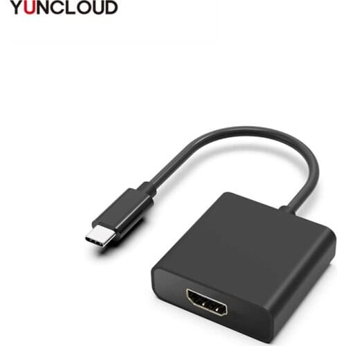 YUNCLOUD USB HUB HDMI-compatible Adapter USB-C VGA Dongle Type-C to 4K@60Hz or VGA Switch Cable for newest smartphone computer
