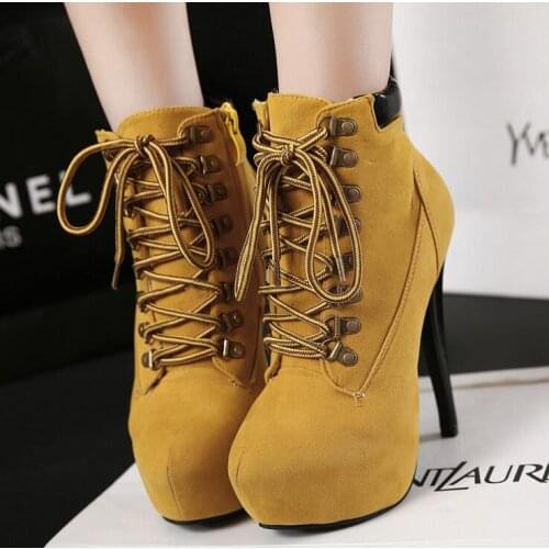 New Winter High Heel Ankle Boots For Women Platform Sexy Warm Autumn Boot Footwear Female Fashion Ladies Shoes Women458ki