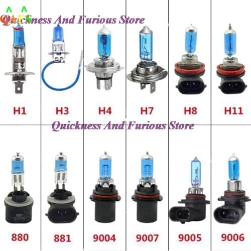 1PC Car Halogen Lamp H1 H3 H4 H7 H8 H11 880 881 9004 9005 9006 9007 Auto Halogen Bulb Fog Lights 12V 6000K Headlights Lamp